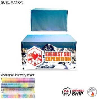 24 Hour Express Ship - Sublimated Table Cloth for 4' table, Drape style, 4 sided, Closed Back