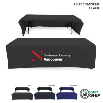 72 Hour Fast Ship - Polycotton Twill Table Cloth Throw for 8' Table, Drape style, 3 sided, Open Back