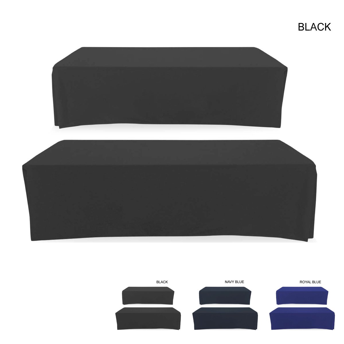 15192A2A77D11EFC07DB6F57D7846C47 Polycotton Twill Table Cloth Throw for 8' Table, Drape style, 4 sided, Closed Back, Blank only