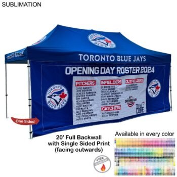 48 Hr Quick Ship - Full 20' Back Wall for 10x20 Tent Kit, Sublimated, Single Sided Print, 48-Hour Quick-Ship Full 20-foot