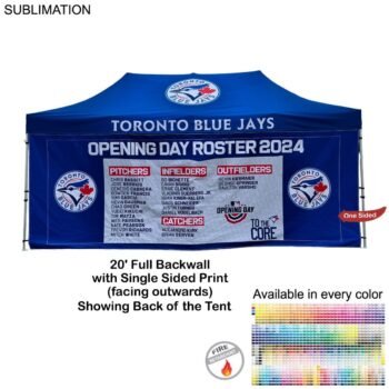 Sublimated Single-Sided Print, Full 20' Back Wall for 10x20 Tent Kit, Sublimated, Single Sided Print