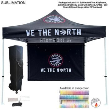 24Hr Express Ship - Tent Backwall Package, 10' Sublimated Tent Kit and Full single sided backwall, Quick-Ship Tent Backwall Package, Express-Ship Tent Backwall Package