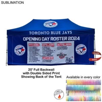Sublimated Double-Sided Print, Full 20' Back Wall for 10x20 Tent Kit, Sublimated, Double Sided Print