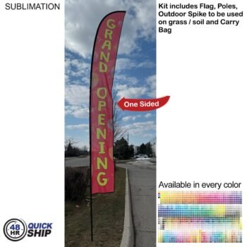 48-Hour Quick-Ship 19ft XL Feather Flag Kit Quick-Ship 19ft XL Feather Flag Kit 48Hr Quick Ship - 19' X-Large Feather Flag Kit, Full Color Graphics One Side, Spike and Bag Included
