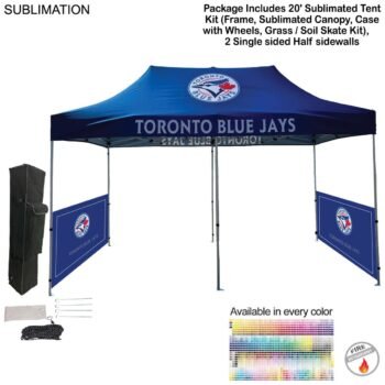 48Hr Quick Ship- 20' Tent Sidewalls Package, 20' Sublimated Tent kit & 2 Single sided half sidewalls, 72-Hour Fast-Ship 20′ Tent Sidewalls Package, 72-Hour Fast-Ship 20-foot Tent