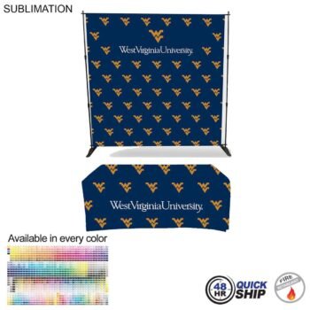 48hr Quick Ship Tradeshow Booth Package Quick Ship Tradeshow Booth Package 48 Hr Quick Ship- Tradeshow Booth Package, 8' Expanding Display and 6' Sublimated PREMIUM Tablecloth