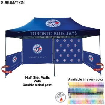 water-resistant and flame retardant, Sublimated Double-Sided Print, Half Side Wall for 10x20 Tent Kit, Sublimated, Double Sided Print