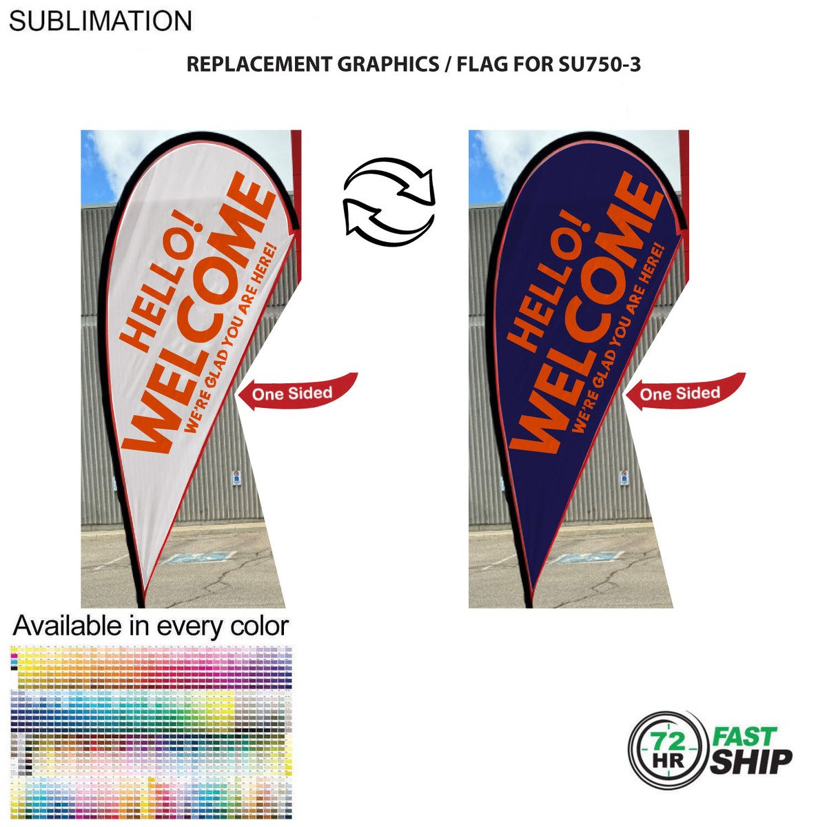 450E3B5CA80649F4E59EB1CF8E75D68F Fast-Ship 72hr 9ft Tear Drop Flag Fast-Ship 72hr 9ft Tear Drop Flag 72Hr Fast Ship - Replacement Flag for 9' Small Tear Drop Flag Kit, Full Color Graphics One Side