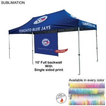 Sublimated Single-Sided Print, 10' Back Wall for 10x20 Tent Kit, Sublimated, Single Sided Print
