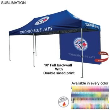 24-Hour Express-Ship 10-foot Back Wall for 10x20 Tent Kit, Sublimated, Double Sided Print