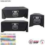 24 Hr Express Ship Sublimated PREMIUM Drape-Style Table Cloth for 6′ Table — Closed Back with Rounded Corners 57DA284FF59735C3F176AE9ED35B94DB