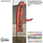 72-Hour Fast-Ship 10ft Small Feather Flag Kit, Full-Color Single-Side Graphics with Spike Base & Carry Bag 59C7345C85E96A56B38443834A8F992B