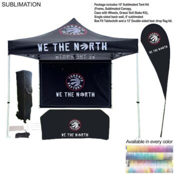 48Hr Quick Ship- Deluxe Tent Flag Package, 10' Tent kit, Backwall, Tablecloth, Double sided Flag Kit, Fast-Ship Deluxe Tent, Quick-Ship Deluxe Tent and Flag Package