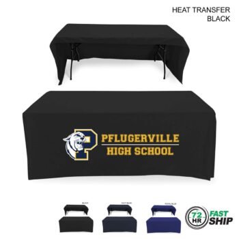 72 Hour Fast Ship - Polycotton Twill Table Cloth Throw for 6' Table, Drape style, 3 sided, Open Back