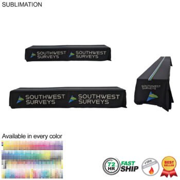 72 Hour Fast Ship - Sublimated Table Cloth for 16' table (or 2 x 8' tables combined), Closed back