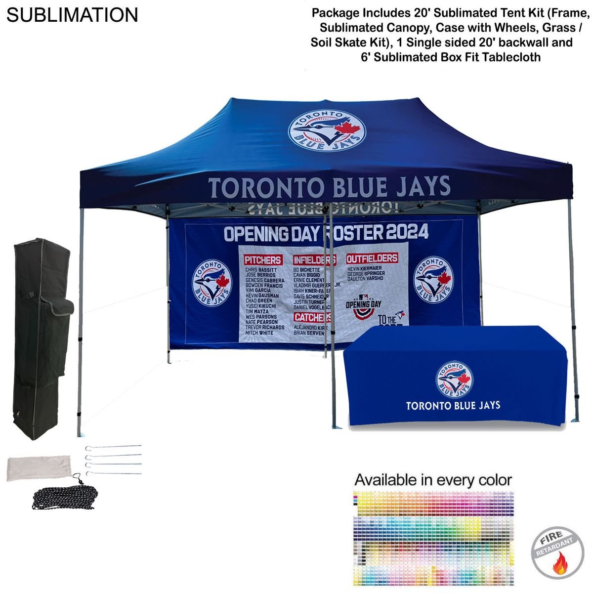 72-Hour Fast-Ship Deluxe Event Package 72 Hr Fast Ship - Deluxe Event Package, 20' Sublimated Tent, 20' backwall, 6' Box Fit Tablecloth, 72-Hour Fast-Ship Deluxe Event Package
