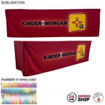 Sublimated Premium Box-Style, 24Hr Express Ship - Sublimated PREMIUM Box Style Fitted Table Cloth, 8' Table, 4 sided
