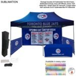 48 Hr Quick Ship - Supreme Package, 20' Sublimated Tent, 20' Backwall, 2 Half sidewalls, tablecloth, 48-Hour Quick-Ship Supreme Package, 72-Hour Fast-Ship Supreme Package