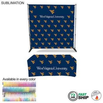 72hr Fast Ship Tradeshow Booth Package Fast Ship Tradeshow Booth Package 72 Hr Fast Ship - Tradeshow Booth Package, 8' Expanding Display and 6' Sublimated PREMIUM Tablecloth