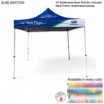 48Hr Quick Ship - 10' Steel Tent Kit, Includes Steel Frame and Sublimated Canopy Only