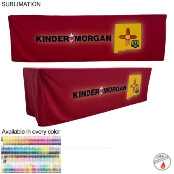 Box-Style Fitted Table Cloth, Box-Style Fitted Table Cloth, Sublimated PREMIUM Box Style Fitted Table Cloth, 8' Table, Premium Fabric, 4 sided, Closed back