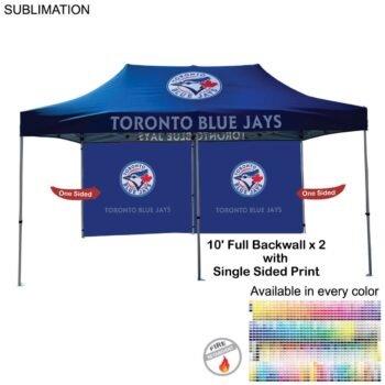 24 Hr Express Ship - 10' Back Wall for 10x20 Tent Kit, Sublimated, Single Sided Print, 72-Hour Fast-Ship 10-foot Back Wall, Back Wall for 10x20 Tent Kit