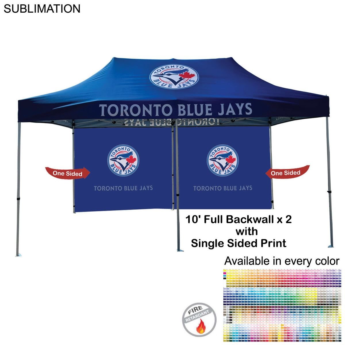 9B7F27C2F475A48E07384A32675FD105 24 Hr Express Ship - 10' Back Wall for 10x20 Tent Kit, Sublimated, Single Sided Print, 72-Hour Fast-Ship 10-foot Back Wall, Back Wall for 10x20 Tent Kit