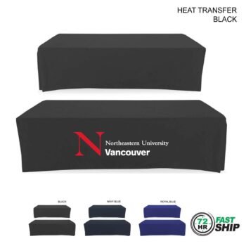 72 Hour Fast Ship - Polycotton Twill Table Cloth Throw for 8' Table, Drape style, 4 sided, Closed Back