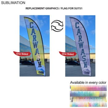 Full-Color Graphics One-Sided Replacement Flag for 13' Medium Feather Flag Kit, Full Color Graphics One Side