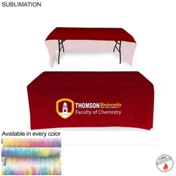 Custom Faculty Table Cloth, Faculty Table Cloth for 6' table, Drape style, 3 sided, Open Back, Have different Faculty names