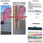 12-foot Medium Tear Drop Flag Kit, Full Color Graphics One Side, Outdoor Spike base, Indoor Cross Base B151C434AE556A2A574C0CF485BACCD8