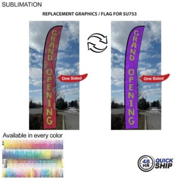 48HR Quick Ship Replacement Flag 48 Hr Quick Ship - Replacement Flag for 19' X-Large Feather Flag Kit, Full Color Graphics One Side