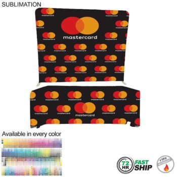 72hr Fast Ship TradeShow 72 Hr Fast Ship - Tradeshow Booth Package, 8' EuroFit Tension Fabric Display & PREMIUM 6'Tablecloth