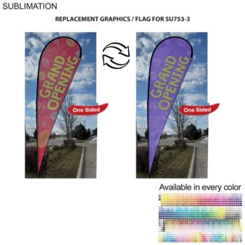 Replacement One-Sided Flag Panel Replacement Flag for 16' X-Large Tear Drop Flag Kit, Full Color Graphics One Side