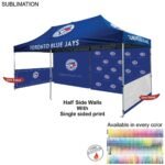 24 Hr Express Ship - Half Side Wall for 10x20 Tent Kit, Sublimated, Single Sided Print, 48-Hour Quick-Ship Sublimated, Express-Ship Half Side Wall