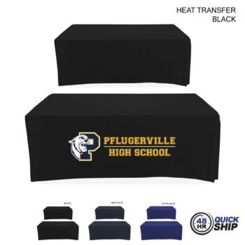48 Hour Quick Ship - Polycotton Twill Table Cloth Throw for 6' Table, Drape style, 4 sided, Closed Back