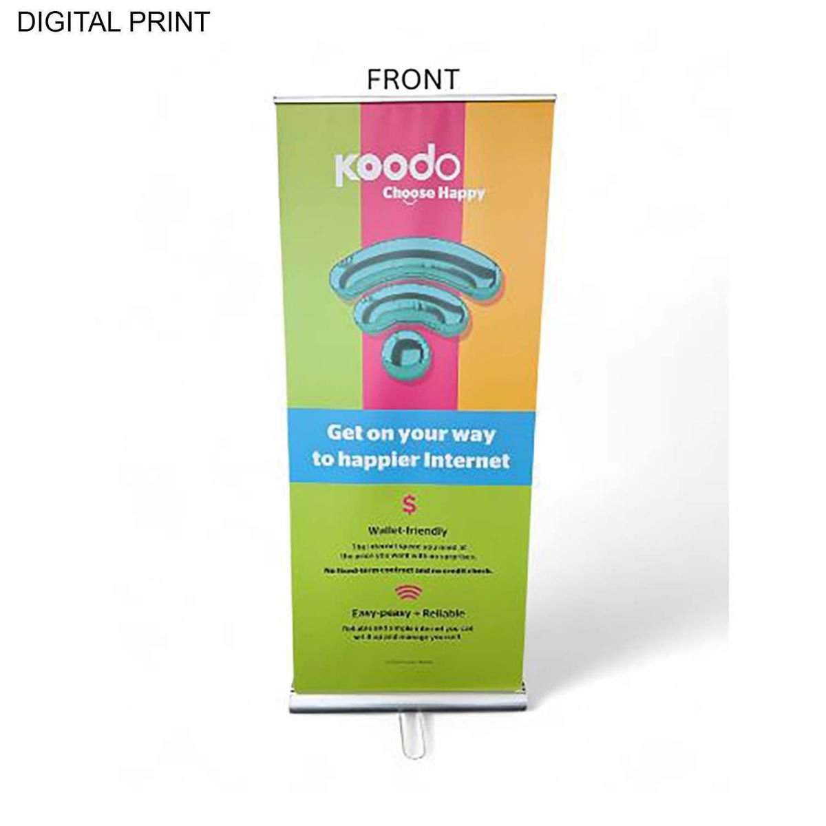 DP783 Premium Pull Up Retractable Banner w/ Double sided Graphics, (33.5x79), Standard base