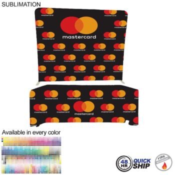 48hr Quick Ship Tradeshow Booth 48 Hr Quick Ship - Tradeshow Booth Package, 8' EuroFit Tension Fabric Display & PREMIUM 6'Tablecloth
