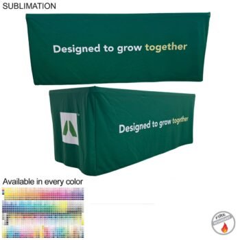 Sublimated Premium Box-Style Fitted Table Outdoor-Use Sublimated Premium Box-Style, Sublimated PREMIUM Box Style Fitted Table Cloth for 6' Table, Premium Fabric, 4 sided, Closed Back