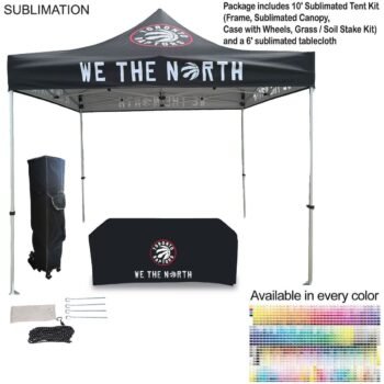 24Hr Express Ship - Event Package, 10' Premium sublimated Tent Kit and 6' Box Fit Tablecloth, 72-Hour Fast-Ship Event Package 10, 48-Hour Quick-Ship Event Package, box-fit tablecloth,