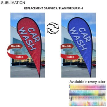 Medium Tear-Drop Flag Kit Double-sided Full-color graphics Replacement Flag for 12' Medium Tear Drop Flag Kit, Full Color Graphics Double Sided