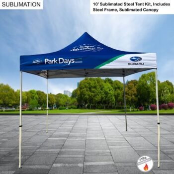 10' Steel Tent Kit, Includes Steel Frame and Sublimated Canopy Only