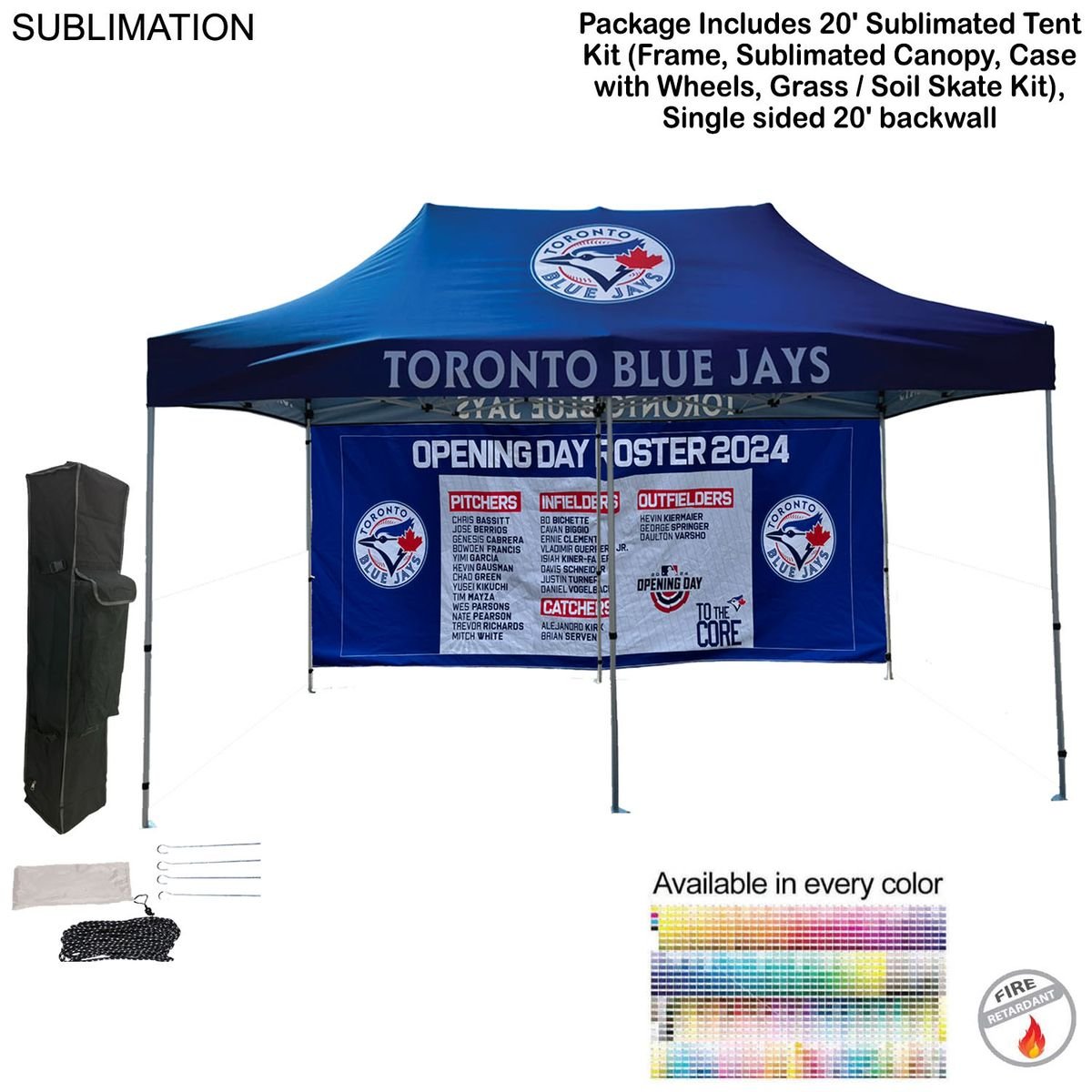 72-Hour Fast-Ship Full Tent 72Hr Fast Ship - 20' Tent Backwall Package, 20' Sublimated Tent kit and Single sided 20' backwall, 72-Hour Fast-Ship Full Tent
