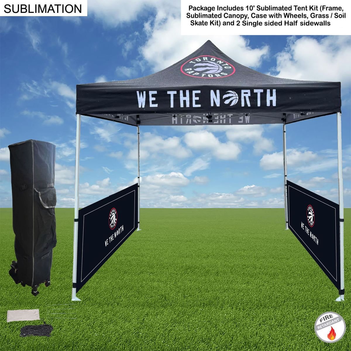 FCAA9DE88956D44C8FC3B5EA52B2B053 2 Half Single-Sided Sidewalls, Tent Sidewalls Package,10' Sublimated Tent Kit and 2 Half single sided sidewalls