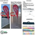 72 Hr Fast Ship 12′ Medium Tear Drop Flag Kit — Double-Sided Full-Color Graphics with Indoor/Outdoor Base FCFD48D07C9BBD38334C72AD6F13B9C7
