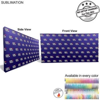 15' Straight Wall Full Height Tension Fabric Pop-up Display Kit with Wrap End Caps