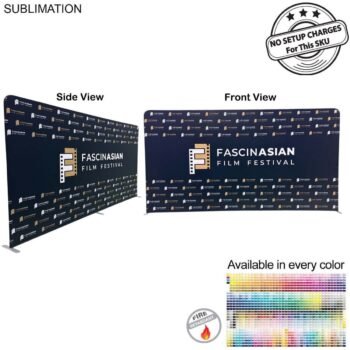 15'W x 8'H EuroFit Tension Fabric Straight Wall Display Kit, Double Sided Graphics