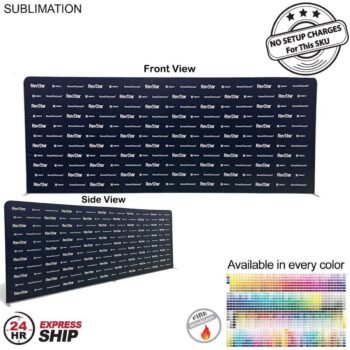 24H Express Ship -20'W x 8'H EuroFit Tension Fabric Straight Wall Display Kit, Double Sided Graphics