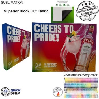 48 Hr Quick Ship 10 Straight Wall Tension Fabric Pop Up Display With Wrap Ends Block Out Fabric
