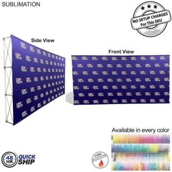 48Hr Quick Ship - 15' Straight Wall Full Height Tension Fabric Pop-up Display Kit
